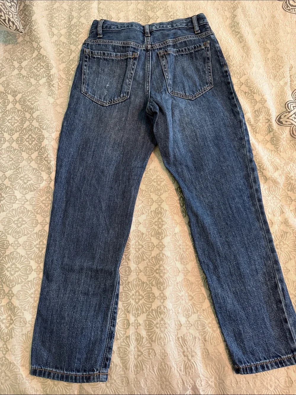 Kids Distressed Dark Blue Denim Jeans